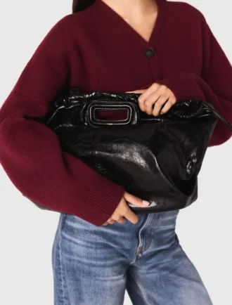 Borsa tote M in pelle craquelé