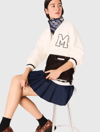 Cardigan lungo con ricamo