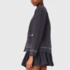 Cardigan lungo in maglia con impunture