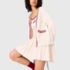 Cardigan lungo ricamato