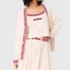 Cardigan lungo ricamato