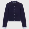 Cardigan polo con bordi rimovibili