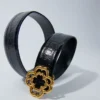 Cintura doppia M in pelle effetto coccodrillo