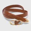 Cintura in pelle con doppia fibbia Cintura in pelle con doppia fibbia
