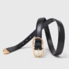 Cintura in pelle con doppia fibbia Cintura in pelle con doppia fibbia