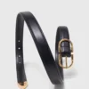 Cintura in pelle con doppia fibbia Cintura in pelle con doppia fibbia