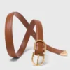 Cintura in pelle con doppia fibbia Cintura in pelle con doppia fibbia