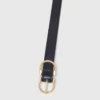 Cintura in pelle con doppia fibbia Cintura in pelle con doppia fibbia