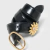 Cintura in pelle con gioiello rimovibile Cintura in pelle con gioiello rimovibile