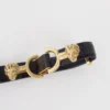 Cintura sottile in pelle con fibbia a forma di leone Cintura sottile in pelle con fibbia a forma di leone