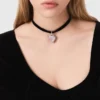 Collana a cuore con cordoncino in velluto