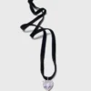 Collana a cuore con cordoncino in velluto
