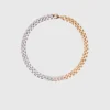 Collana a maglie con strass bicolore