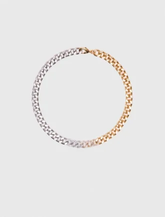 Collana a maglie con strass bicolore