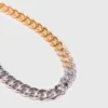 Collana a maglie con strass bicolore