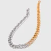 Collana a maglie con strass bicolore