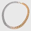 Collana a maglie con strass bicolore