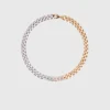 Collana a maglie con strass bicolore