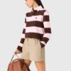 Felpa polo a righe