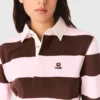 Felpa polo a righe
