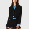 Giacca corta in tweed con strass Giacca corta in tweed con strass