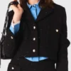 Giacca corta in tweed con strass Giacca corta in tweed con strass