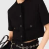 Giacca corta in tweed lucido