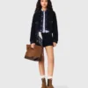 Giacca in bouclé e denim