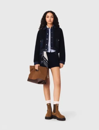 Giacca in bouclé e denim