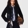 Giacca in bouclé e denim