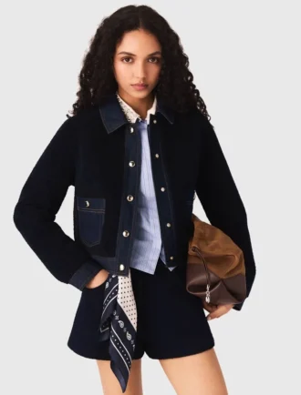 Giacca in bouclé e denim