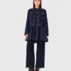 Giacca in denim con ecopelle Giacca in denim con ecopelle