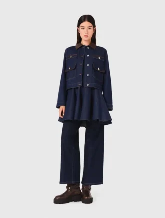 Giacca in denim con ecopelle