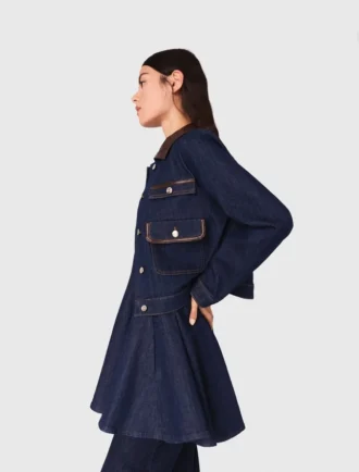 Giacca in denim con ecopelle
