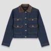 Giacca in denim con ecopelle Giacca in denim con ecopelle