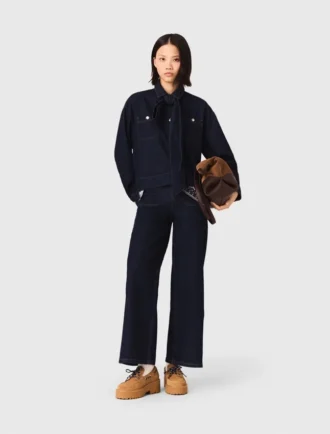 Giacca in denim con fiocco