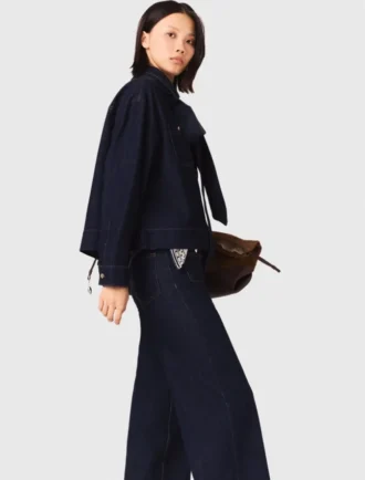 Giacca in denim con fiocco