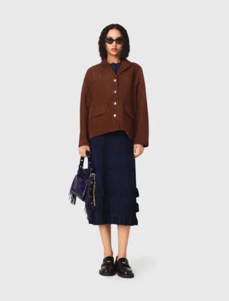 Giacca in pelle scamosciata
