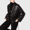 Giacca in pelle trapuntata Giacca in pelle trapuntata