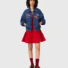 Giacca oversize in denim ricamata
