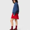 Giacca oversize in denim ricamata