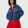 Giacca oversize in denim ricamata