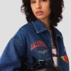 Giacca oversize in denim ricamata