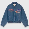 Giacca oversize in denim ricamata