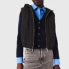Gilet imbottito senza maniche con strass Gilet imbottito senza maniche con strass