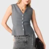 Gilet sartoriale con bottoni gioiello