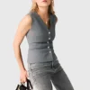 Gilet sartoriale con bottoni gioiello