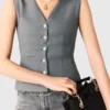 Gilet sartoriale con bottoni gioiello