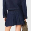 Gonna corta in denim con fodera