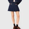 Gonna corta in denim con fodera
